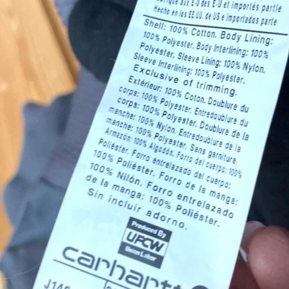 Carhartt Mens Gray Canvas Quilt Lined Hooded Duck Coat Jacket Sz 3XL - Picture 5 of 6